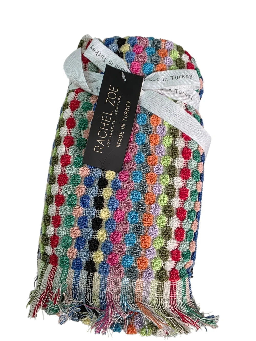 Rachel Zoe Multicolor S/4 Hand -Tip  Towels Polka-Dot Textured 2 Tip 2 Hand